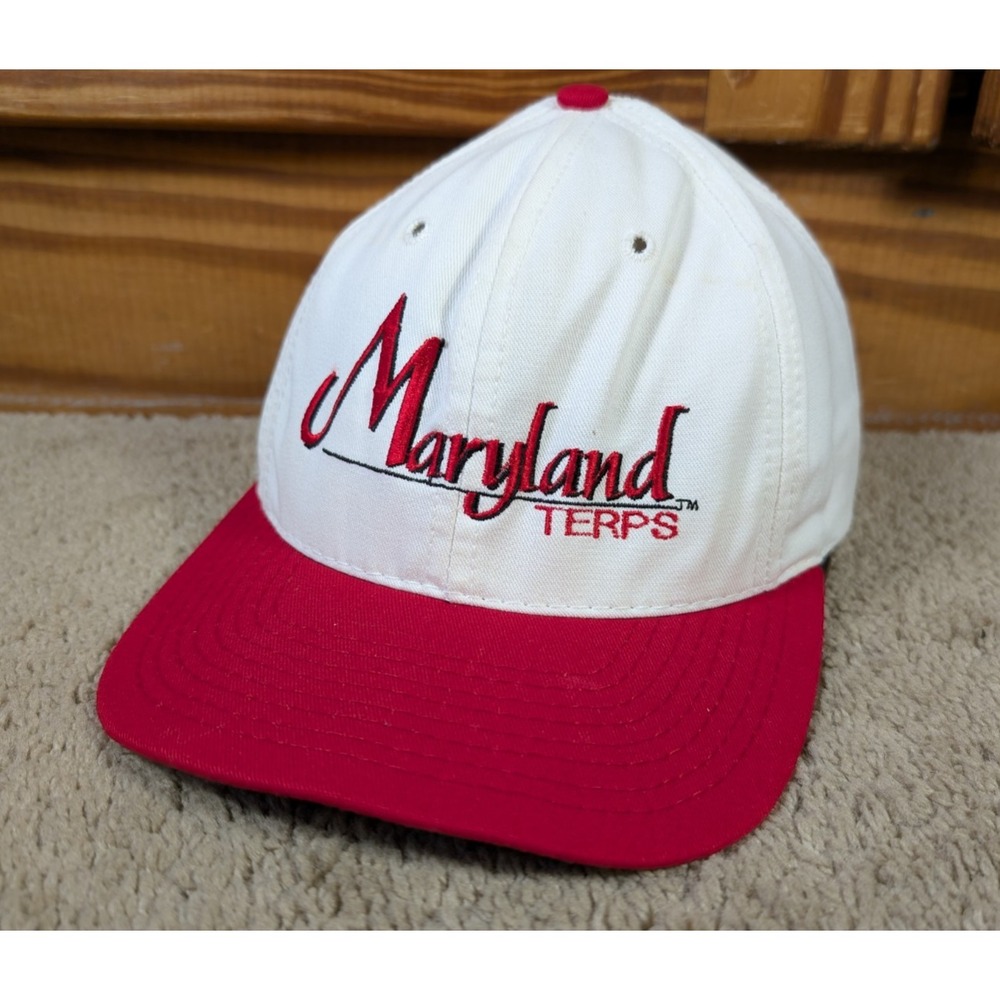 Vintage Maryland Terrapins Hat‎ NCAA 90s Snapback The Game Terps Script Spellout